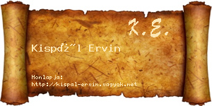 Kispál Ervin névjegykártya