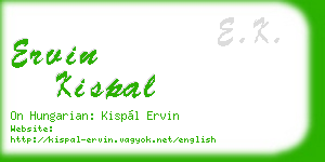 ervin kispal business card